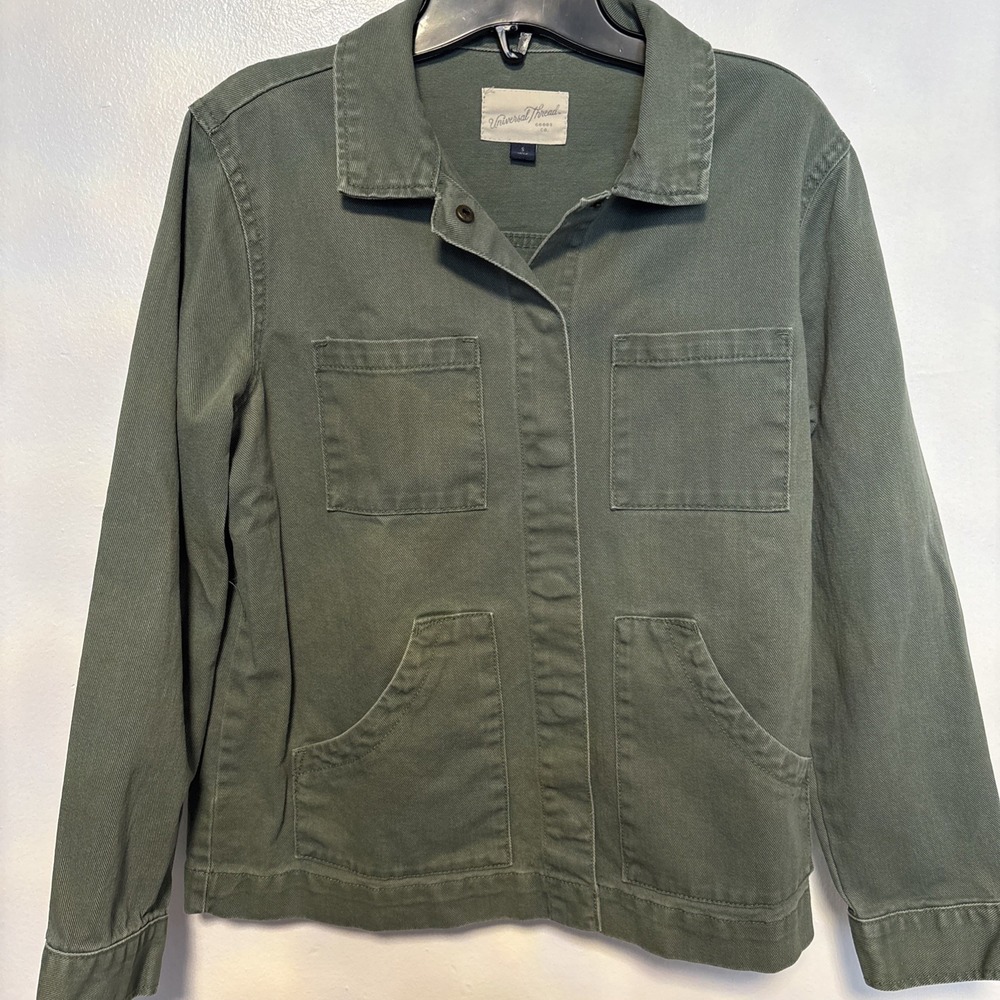 Universal Thread Woman's Denim Jacket | Size S. Green Snap